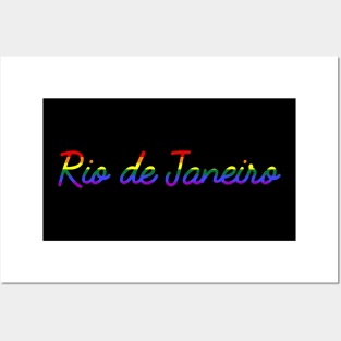 Rio de Janeiro LBGT Pride Parade Rainbow Flag Posters and Art